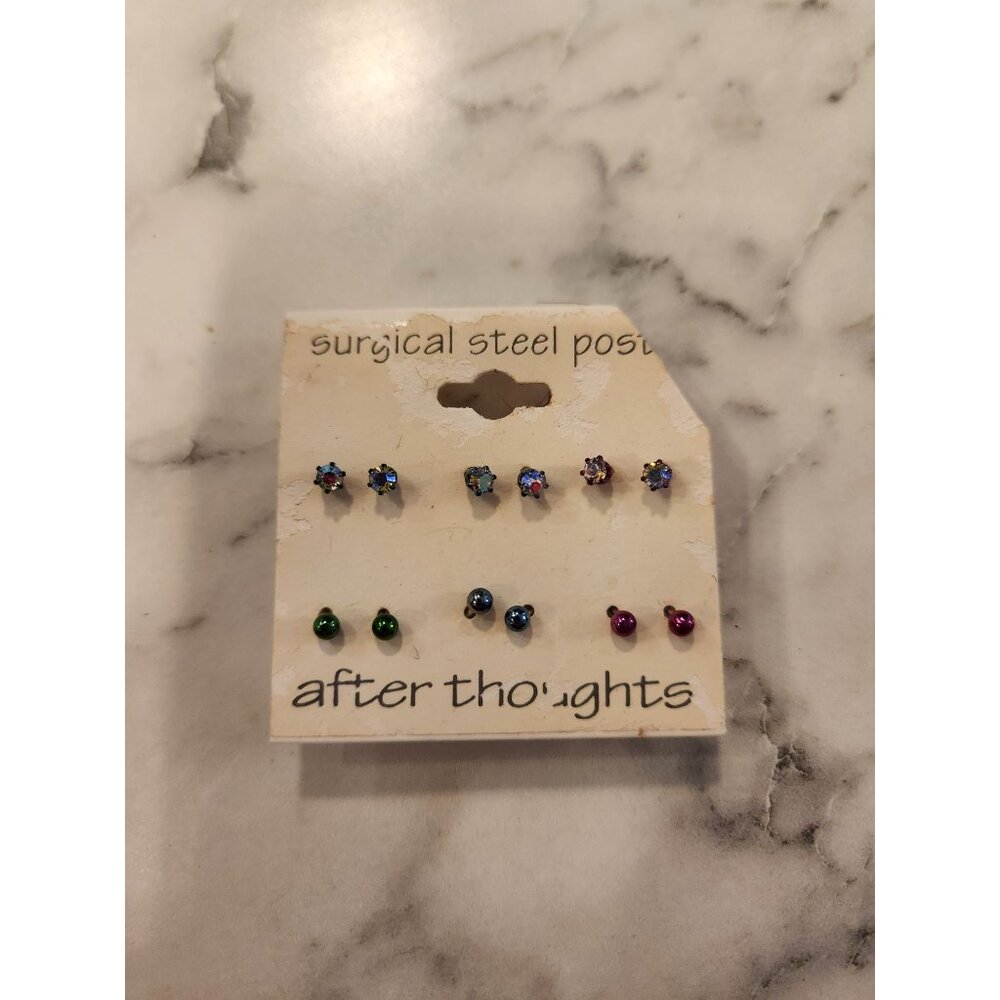 After Thoughts Surgical Steel Post Stud Earrings Set